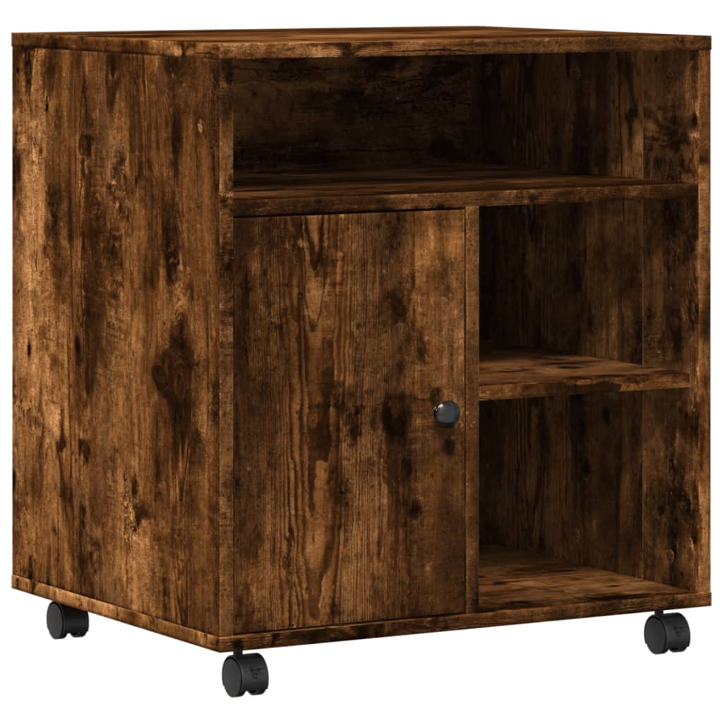 vidaXL Βάση Εκτυπωτή με Ρόδες Καπνιστή Δρυς 60x50x67 εκ.