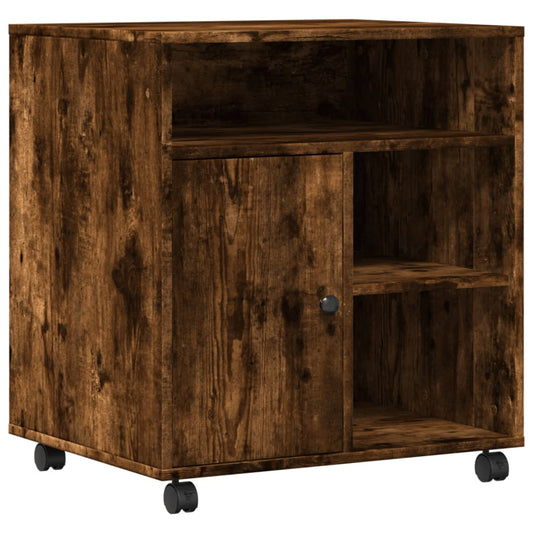 vidaXL Βάση Εκτυπωτή με Ρόδες Καπνιστή Δρυς 60x50x67 εκ.