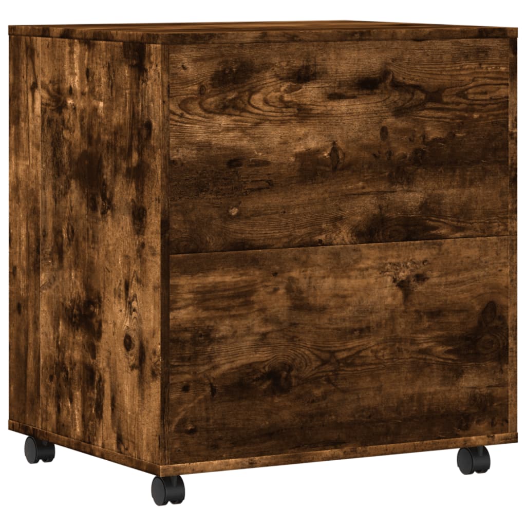 vidaXL Βάση Εκτυπωτή με Ρόδες Καπνιστή Δρυς 60x50x67 εκ.