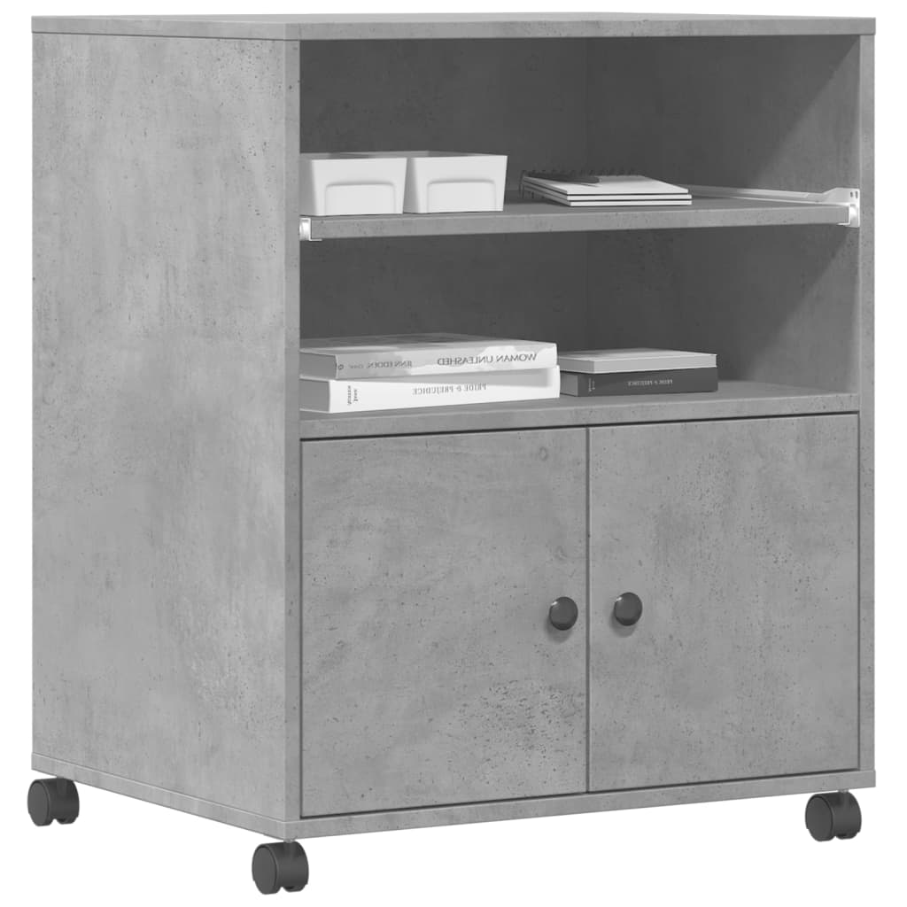 vidaXL Βάση Εκτυπωτή με Ρόδες Γκρι Σκυρ. 60 x 48 x 74 εκ.