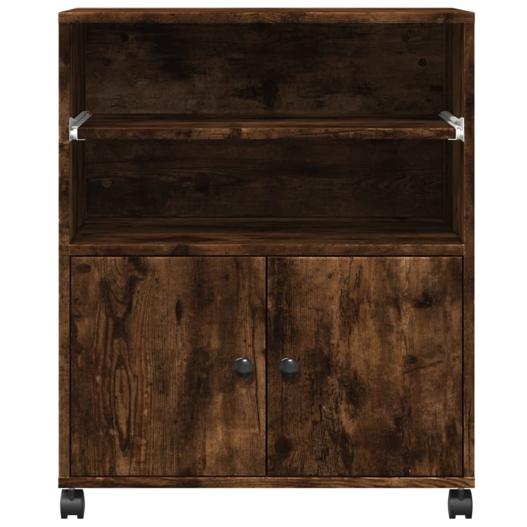 vidaXL Βάση Εκτυπωτή με Ρόδες Καπνιστή Δρυς 60 x 48 x 74 εκ.