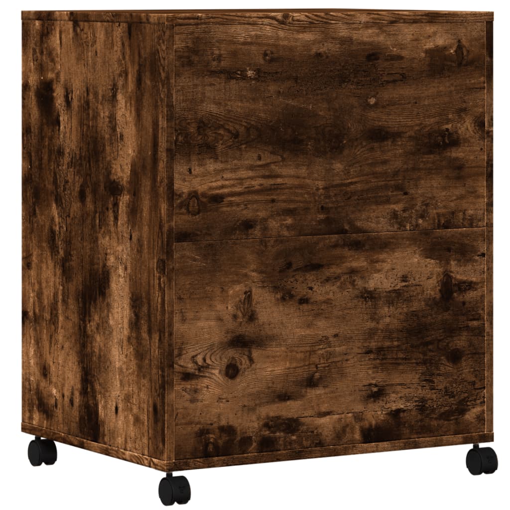 vidaXL Βάση Εκτυπωτή με Ρόδες Καπνιστή Δρυς 60 x 48 x 74 εκ.