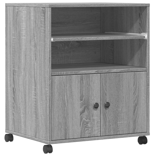 vidaXL Βάση Εκτυπωτή με Ρόδες Γκρι Sonoma 60 x 48 x 74 εκ.