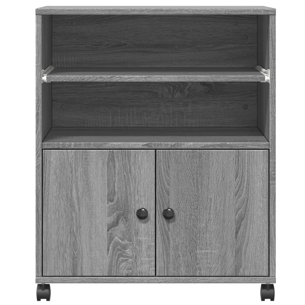 vidaXL Βάση Εκτυπωτή με Ρόδες Γκρι Sonoma 60 x 48 x 74 εκ.