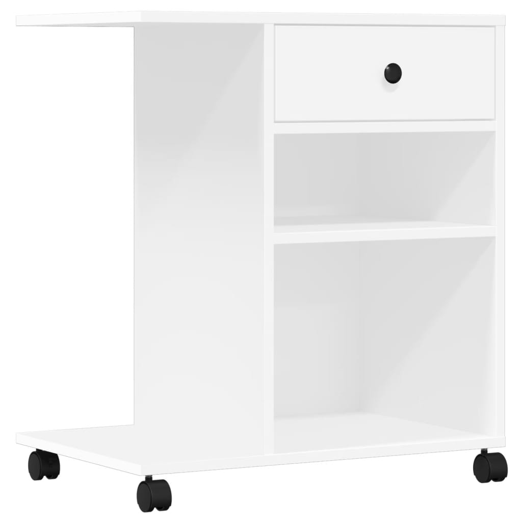 vidaXL Βάση Εκτυπωτή με Ρόδες Λευκή 60x40x68,5 εκ.