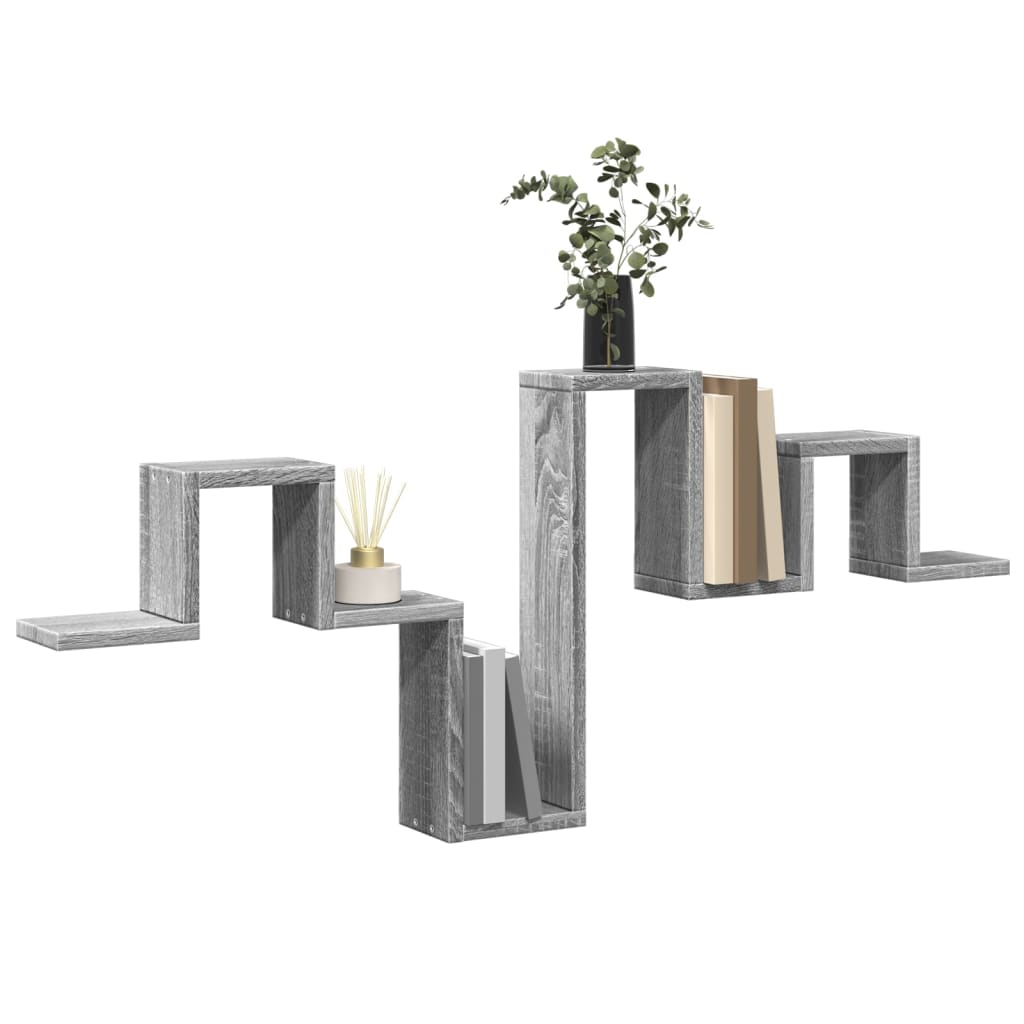 vidaXL Ραφιέρα Τοίχου Γκρι Sonoma 104,5x10x43 εκ. Επεξεργασμένο Ξύλο