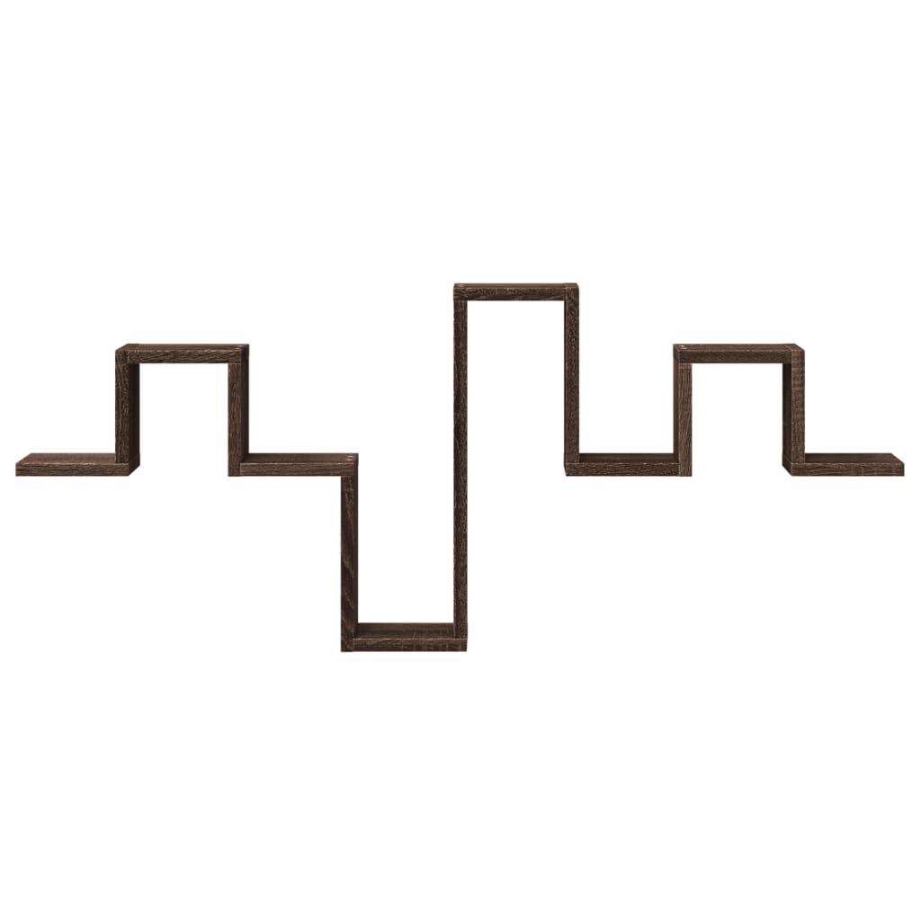 vidaXL Ραφιέρα Τοίχου Καφέ Δρυς 104,5x10x43 εκ. Επεξεργασμένο Ξύλο