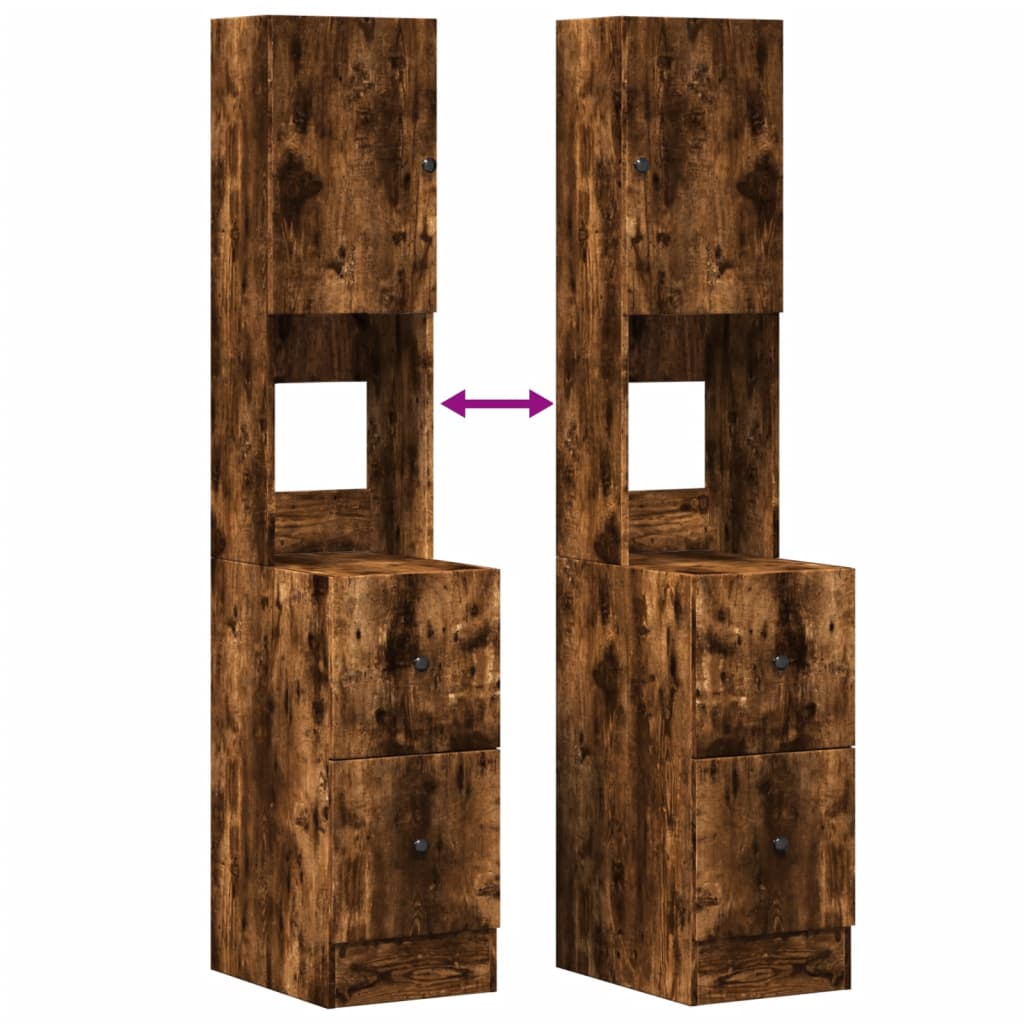 vidaXL Ντουλάπι Κουζίνας Καπνιστή Δρυς 35x50x180 εκ. Επεξεργ. Ξύλο