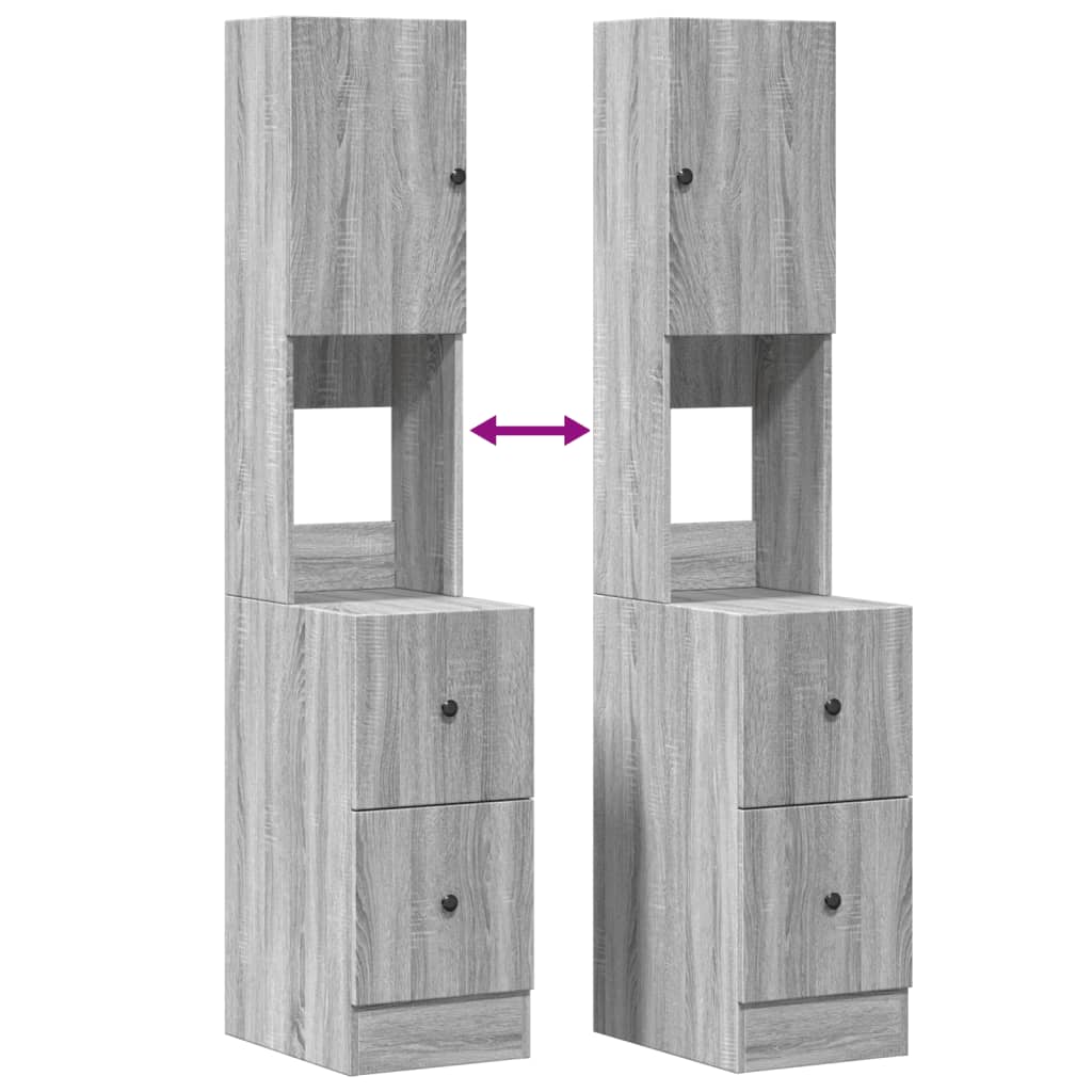 vidaXL Ντουλάπι Κουζίνας Γκρι sonoma 35x50x180 εκ. Επεξεργ. Ξύλο