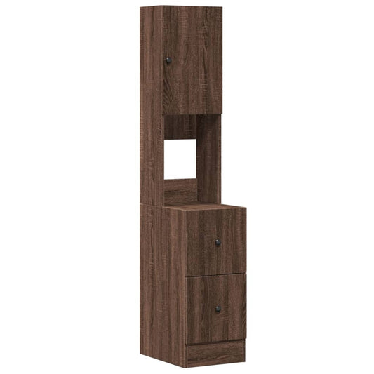 vidaXL Στήλη Κουζίνας Καφέ Δρυς 35x50x180 εκ. από Επεξεργασμένο Ξύλο
