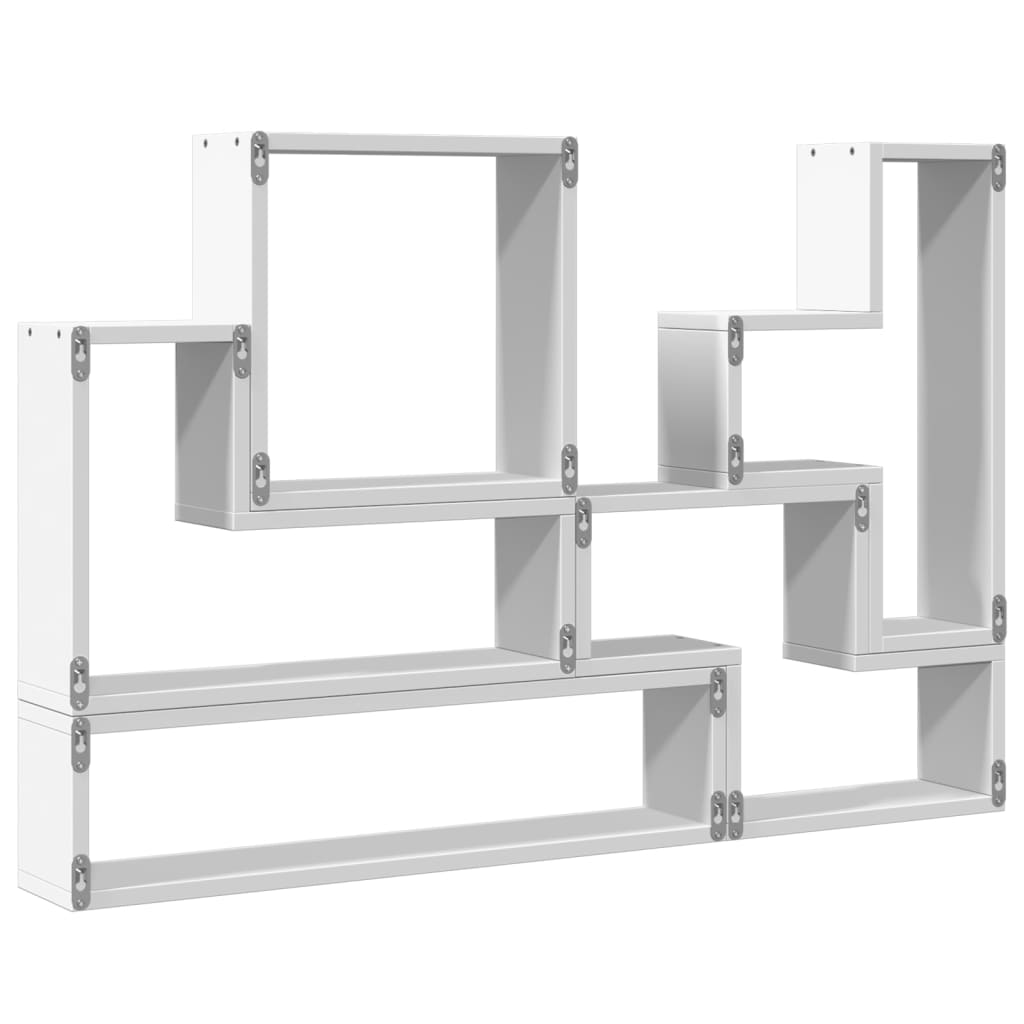 vidaXL Ραφιέρα Τοίχου Λευκό 96x12x64 εκ. από Επεξεργασμένο Ξύλο