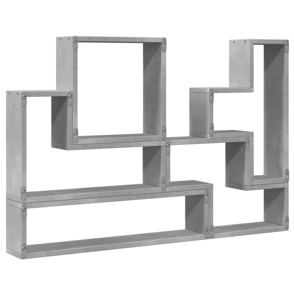 vidaXL Ραφιέρα Τοίχου Γκρι Σκυροδέματος 96x12x64 εκ. από Επεξ. Ξύλο