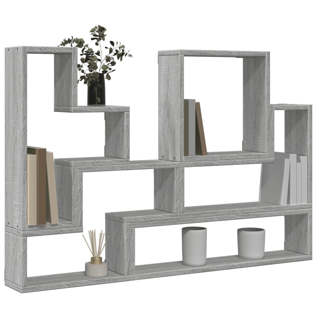 vidaXL Ραφιέρα Τοίχου Γκρι Sonoma 96x12x64 εκ. Επεξεργασμένο Ξύλο