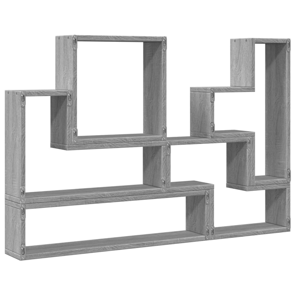 vidaXL Ραφιέρα Τοίχου Γκρι Sonoma 96x12x64 εκ. Επεξεργασμένο Ξύλο