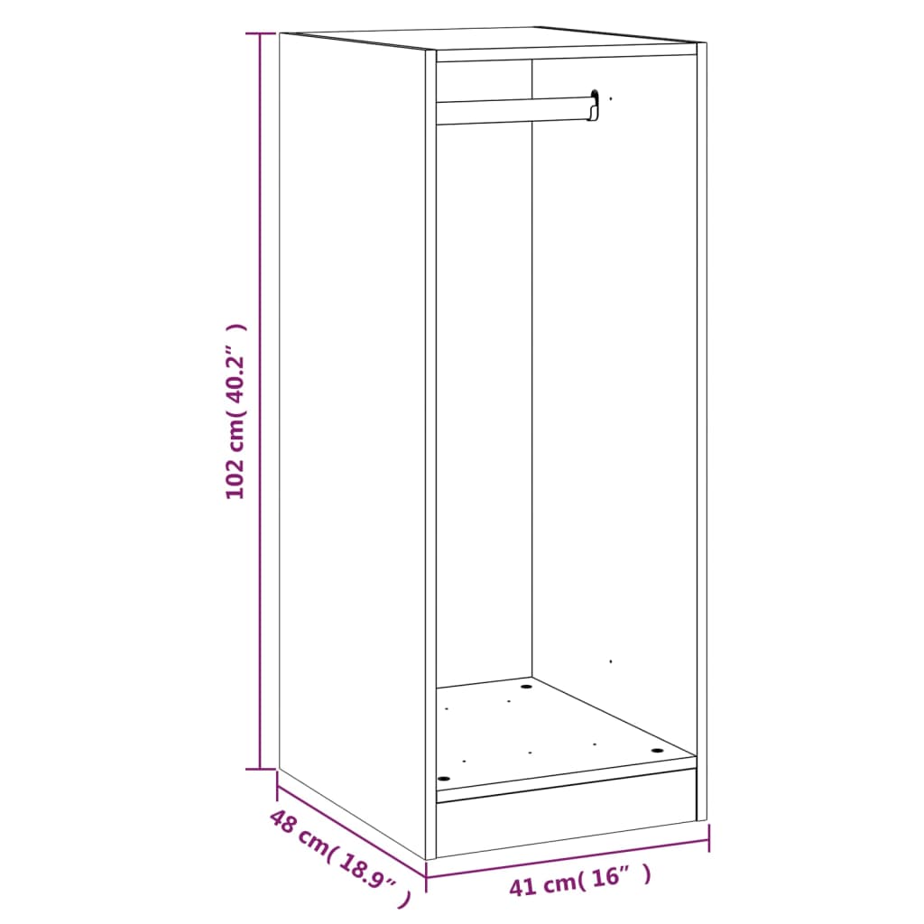 vidaXL Ντουλάπα Γκρι Σκυροδέματος 48x41x102 εκ. από Επεξεργασμένο Ξύλο