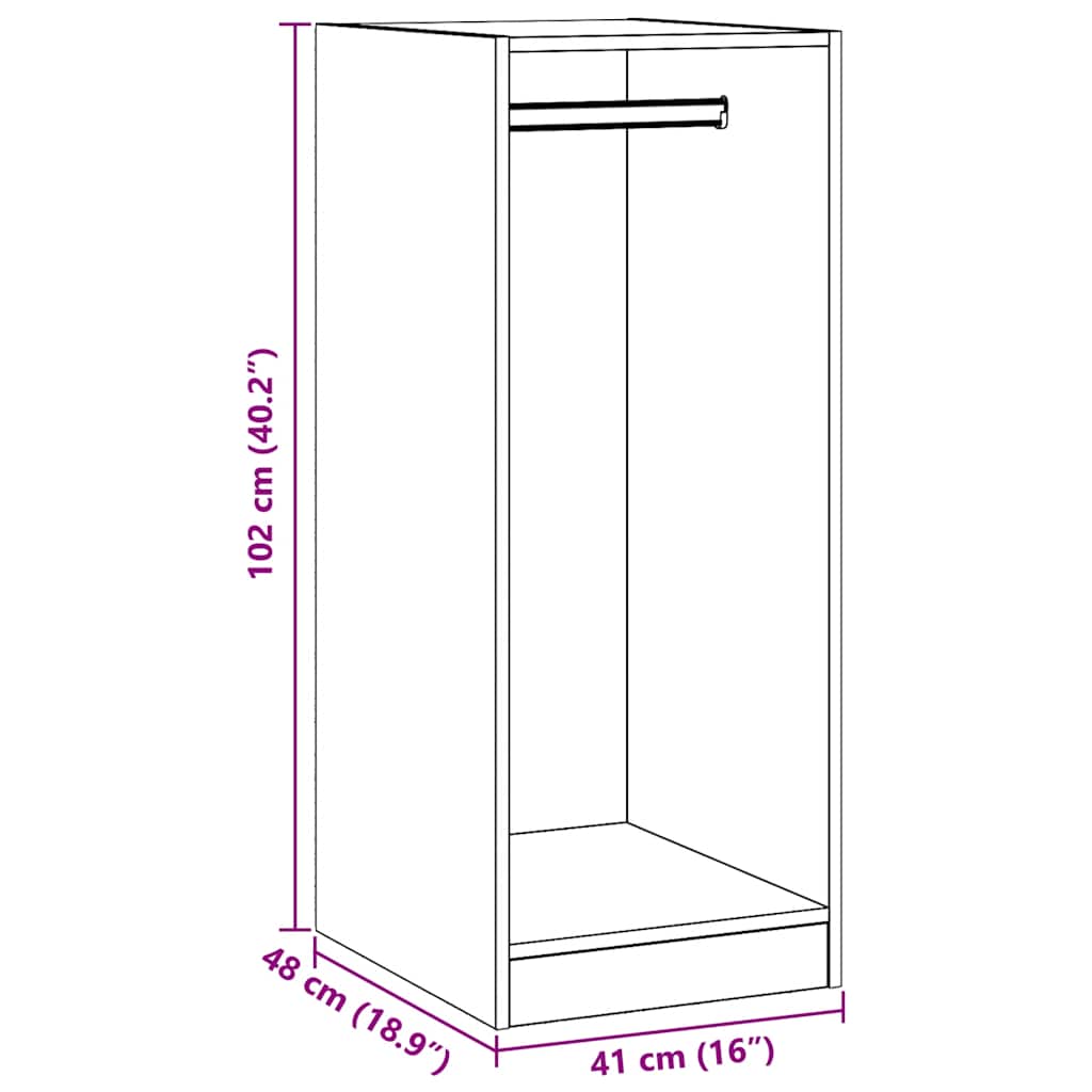vidaXL Ντουλάπα Γκρι Sonoma 48x41x102 εκ. από Επεξεργασμένο Ξύλο
