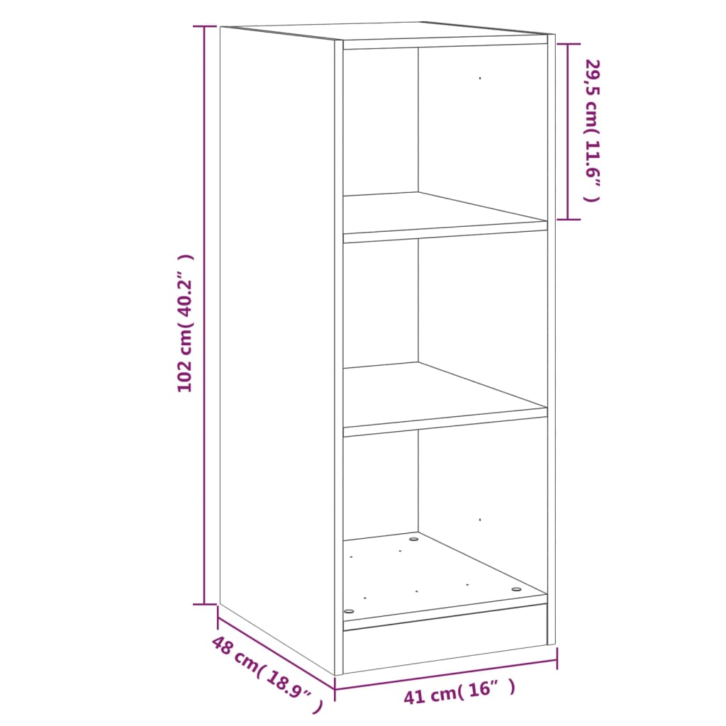 vidaXL Ντουλάπα Γκρι Σκυροδέματος 48x41x102 εκ. από Επεξεργασμένο Ξύλο