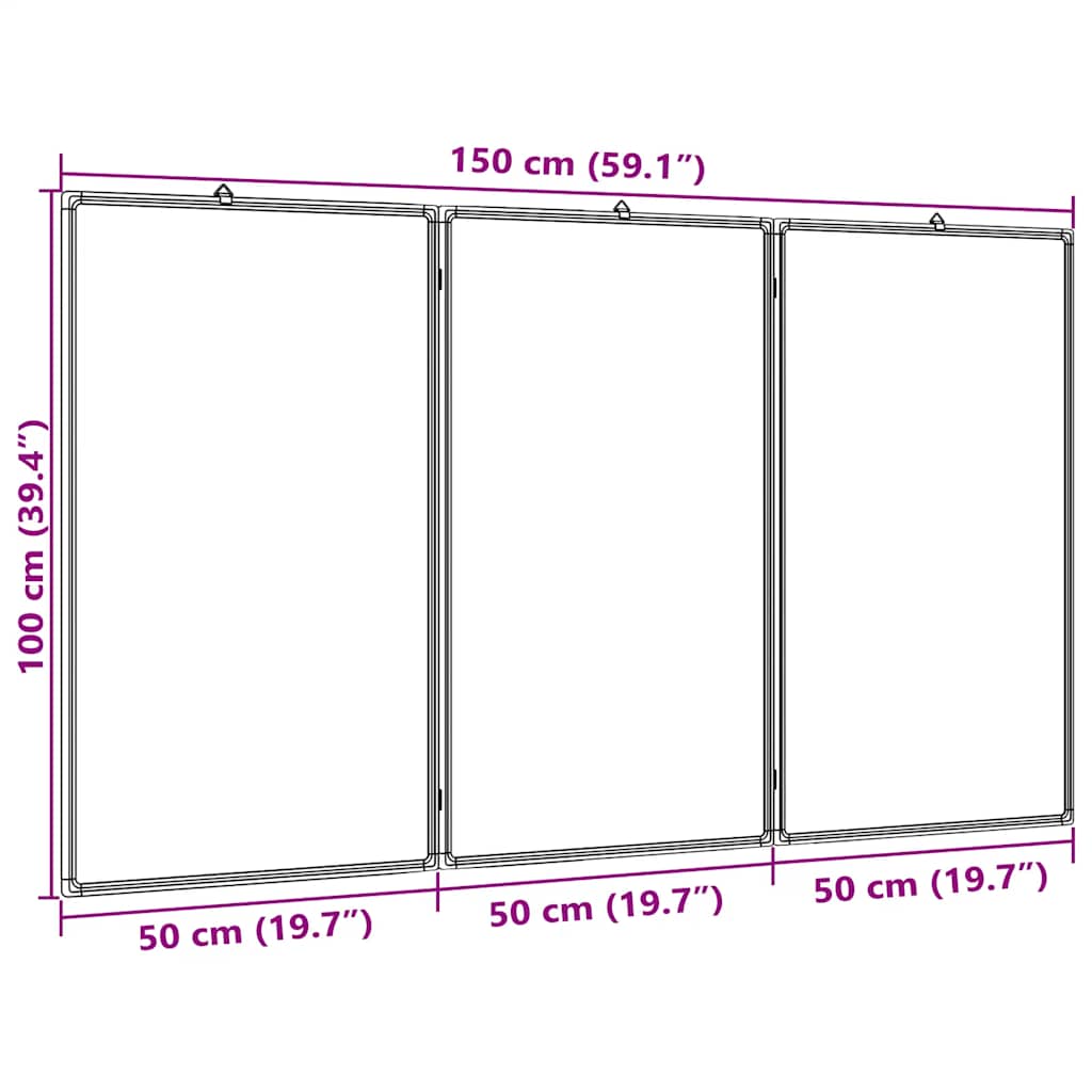 vidaXL Πίνακας Μαρκαδόρου Μαγνητικός Πτυσσόμ. 150x100x1,7εκ Αλουμινίου