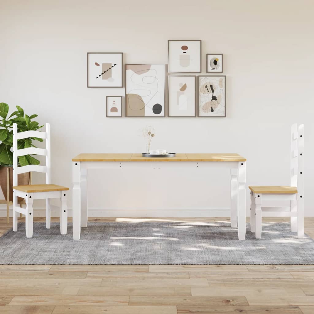 vidaXL Τραπεζαρία Corona Λευκό 160 x 80 x 75 εκ. από Μασίφ Ξύλο Πεύκου