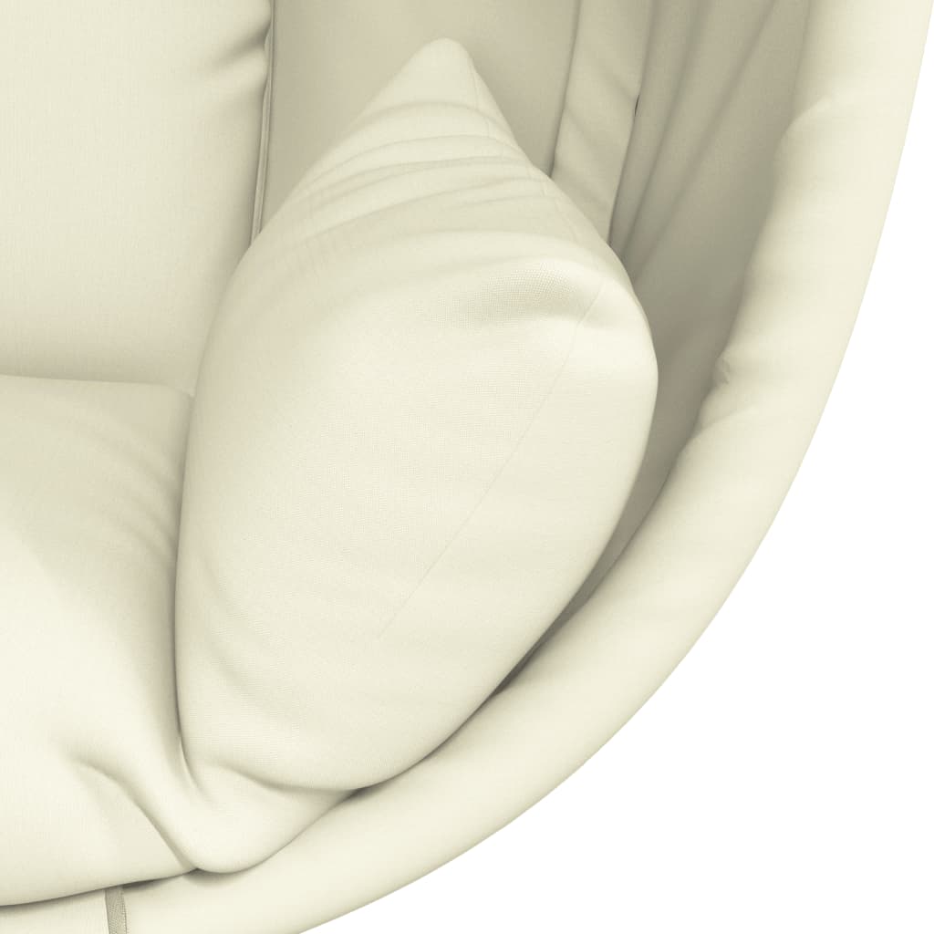 vidaXL Πολυθρόνα Egg Κρεμαστή με Βάση Μπεζ Ύφασμα / Ατσάλι