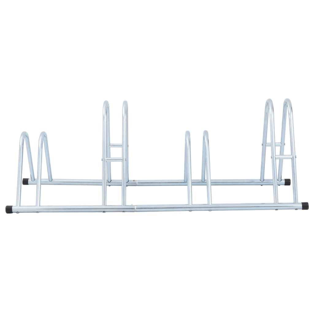 vidaXL Βάση Ποδηλάτου για 4 Ποδήλατα Επιδαπέδιο Γαλβανισμένο Χάλυβα