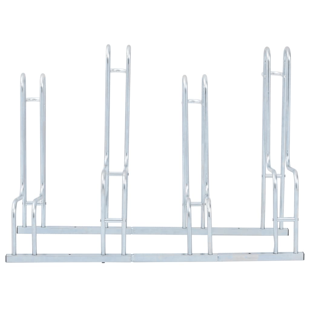 vidaXL Βάση Ποδηλάτου για 4 Ποδήλατα Επιδαπέδιο Γαλβανισμένο Χάλυβα