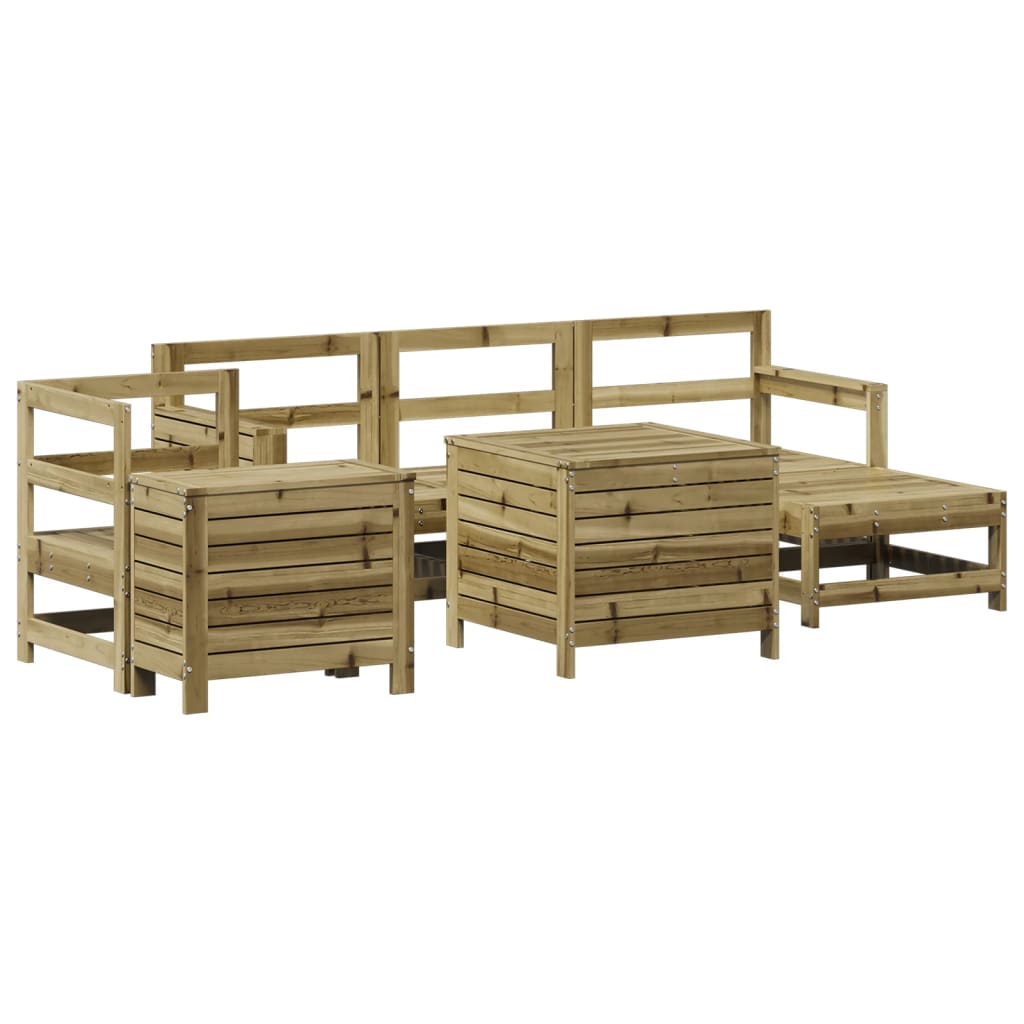 vidaXL Σαλόνι Κήπου Σετ 7 Τεμαχίων από Εμποτισμένο Ξύλο Πεύκου