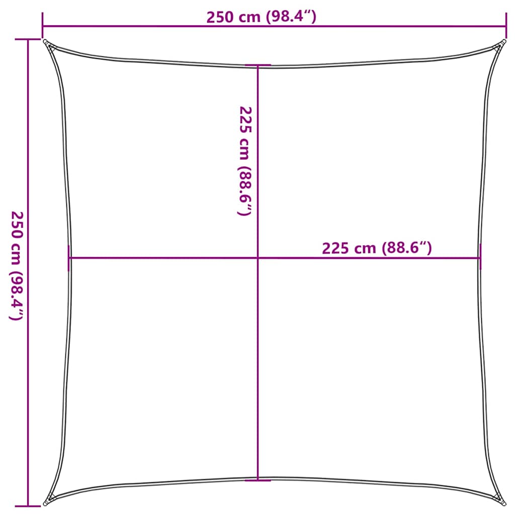 vidaXL Πανί Σκίασης Τετράγωνο Άμμος 160 γρ./μ² 2,5x2,5 μ. HDPE