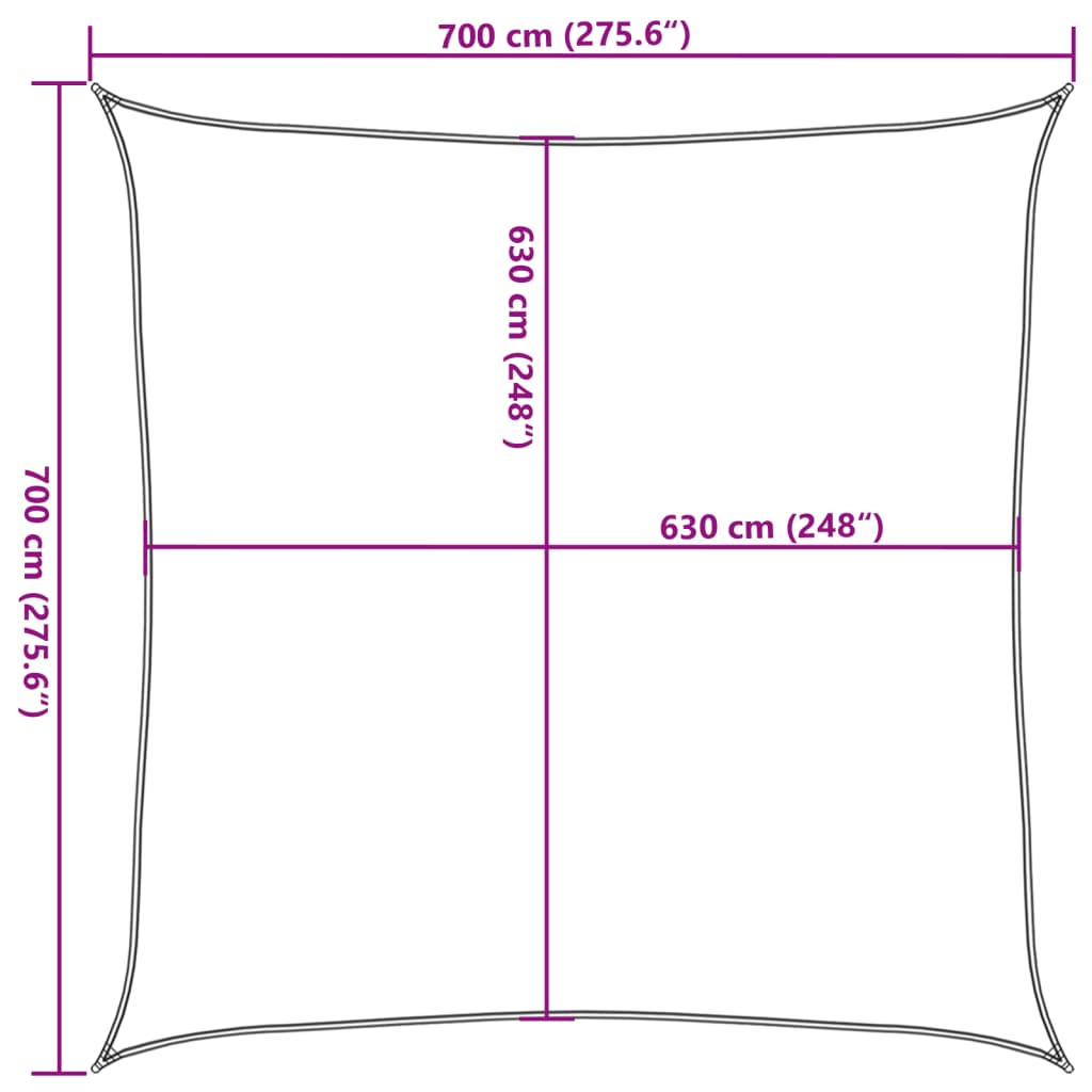 vidaXL Πανί Σκίασης Τετράγωνο Άμμου 7x7 μ. 160 γρ./μ² από HDPE