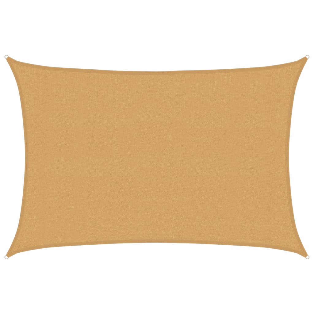 vidaXL Πανί Σκίασης Ορθογώνιο Άμμου 3x5 μ. HDPE 160 γρ./μ²