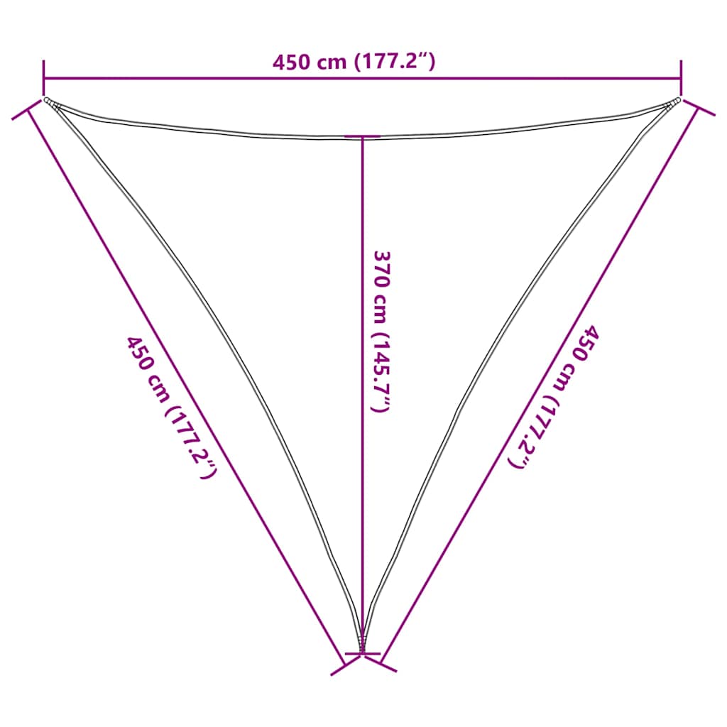 vidaXL Πανί Σκίασης 160 γρ./μ² Τριγωνικό Άμμος 4,5x4,5x4,5 μ. HDPE