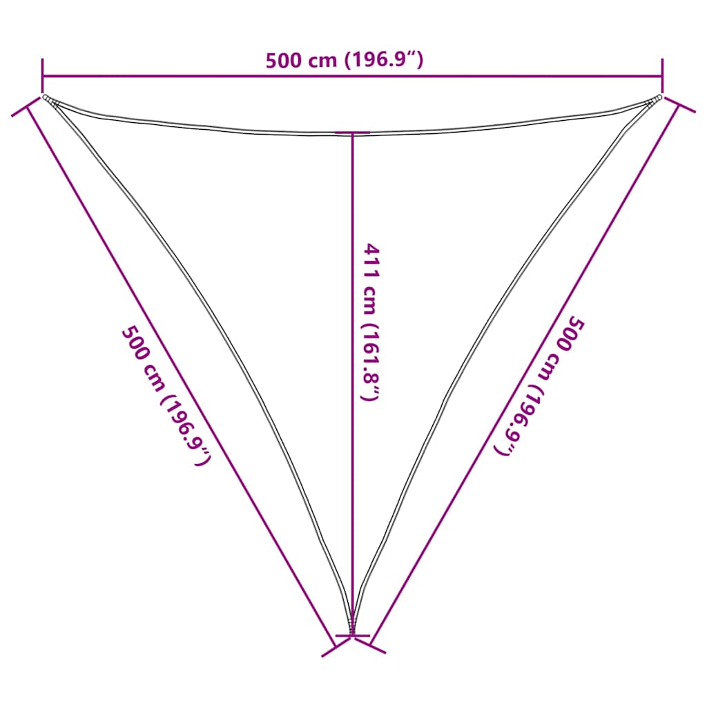 vidaXL Πανί Σκίασης 160 γρ./μ² Τριγωνικό Άμμος 5x5x5 μ. HDPE