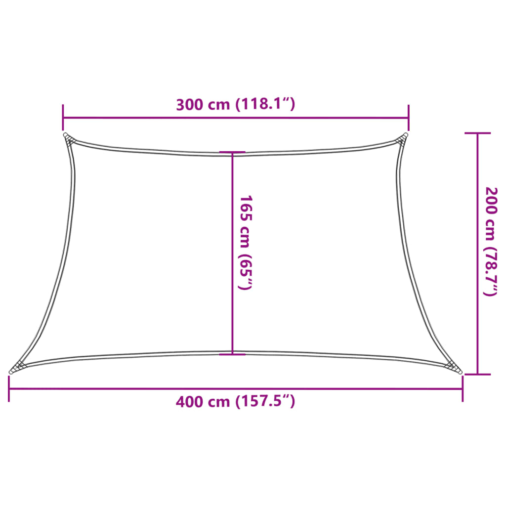 vidaXL Πανί Σκίασης 160 g/m² Τραπέζιο Άμμος 3/4x2 μ. HDPE