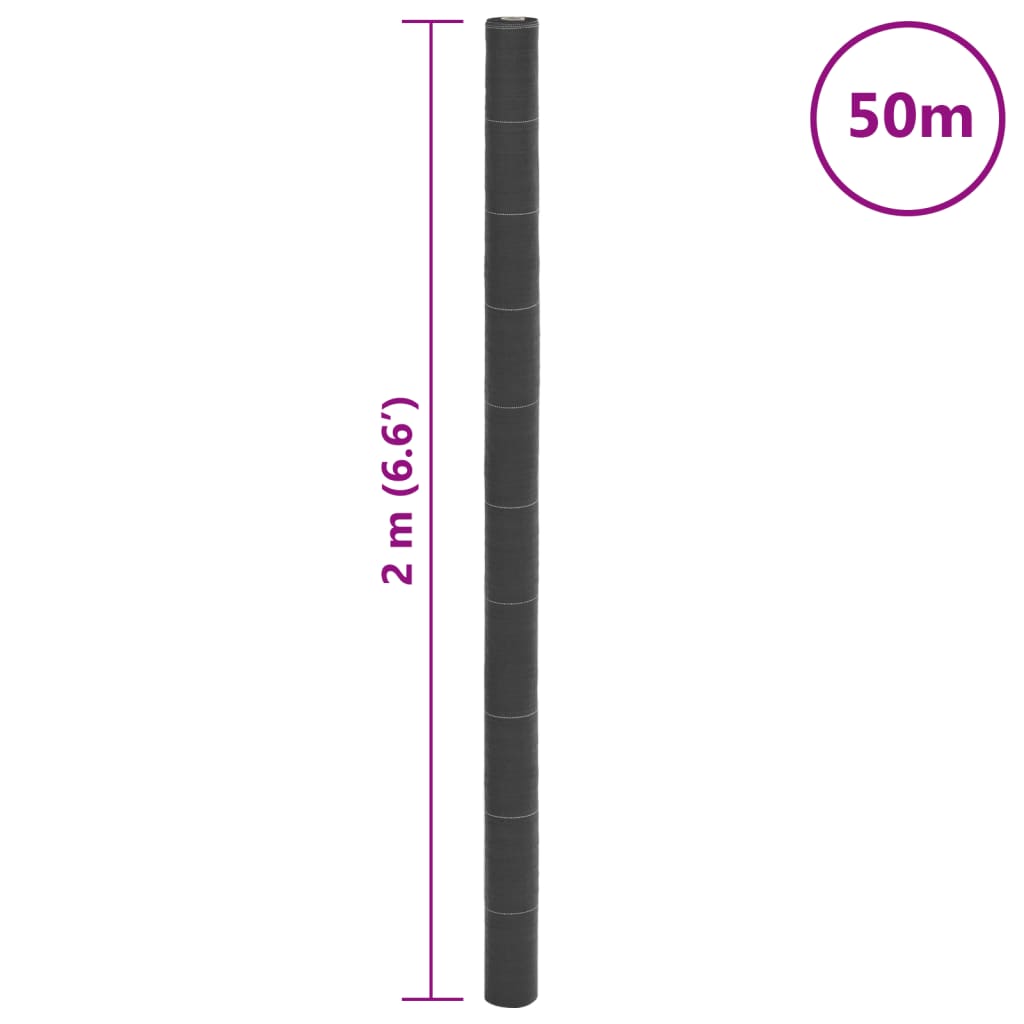 vidaXL Μεμβράνη Εδαφοκάλυψης Μαύρη 2x50 μ. από Πολυπροπυλένιο