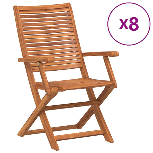 vidaXL Καρέκλες Κήπου Πτυσσόμενες 8 τεμ. 57x66x95 εκ. Μασίφ Ακακία
