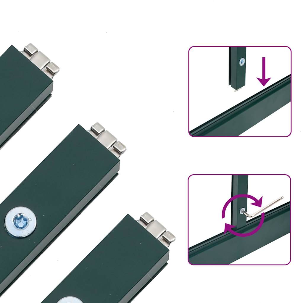 vidaXL Θερμοκήπιο με Πλαίσιο Βάσης Πράσινο 169x169x195 εκ. Αλουμίνιο