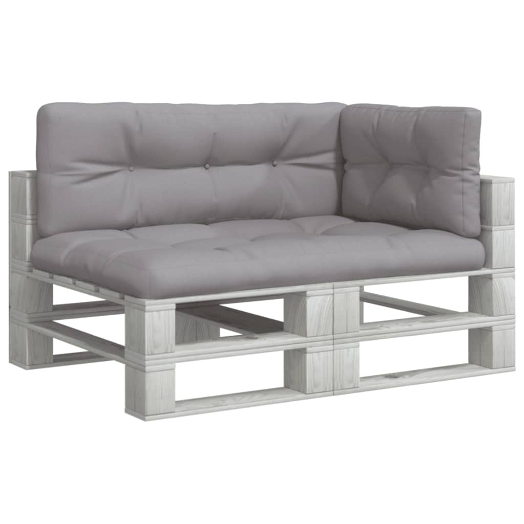 vidaXL Μαξιλάρια Παλέτας 3 τεμ. Γκρι Υφασμάτινα