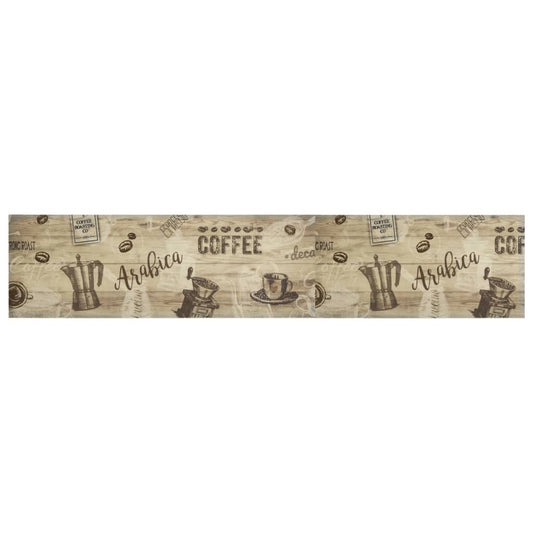 vidaXL Χαλί Κουζίνας Πλενόμενο Καφέ Επιγρ. Coffee 60x300 εκ. Βελούδο