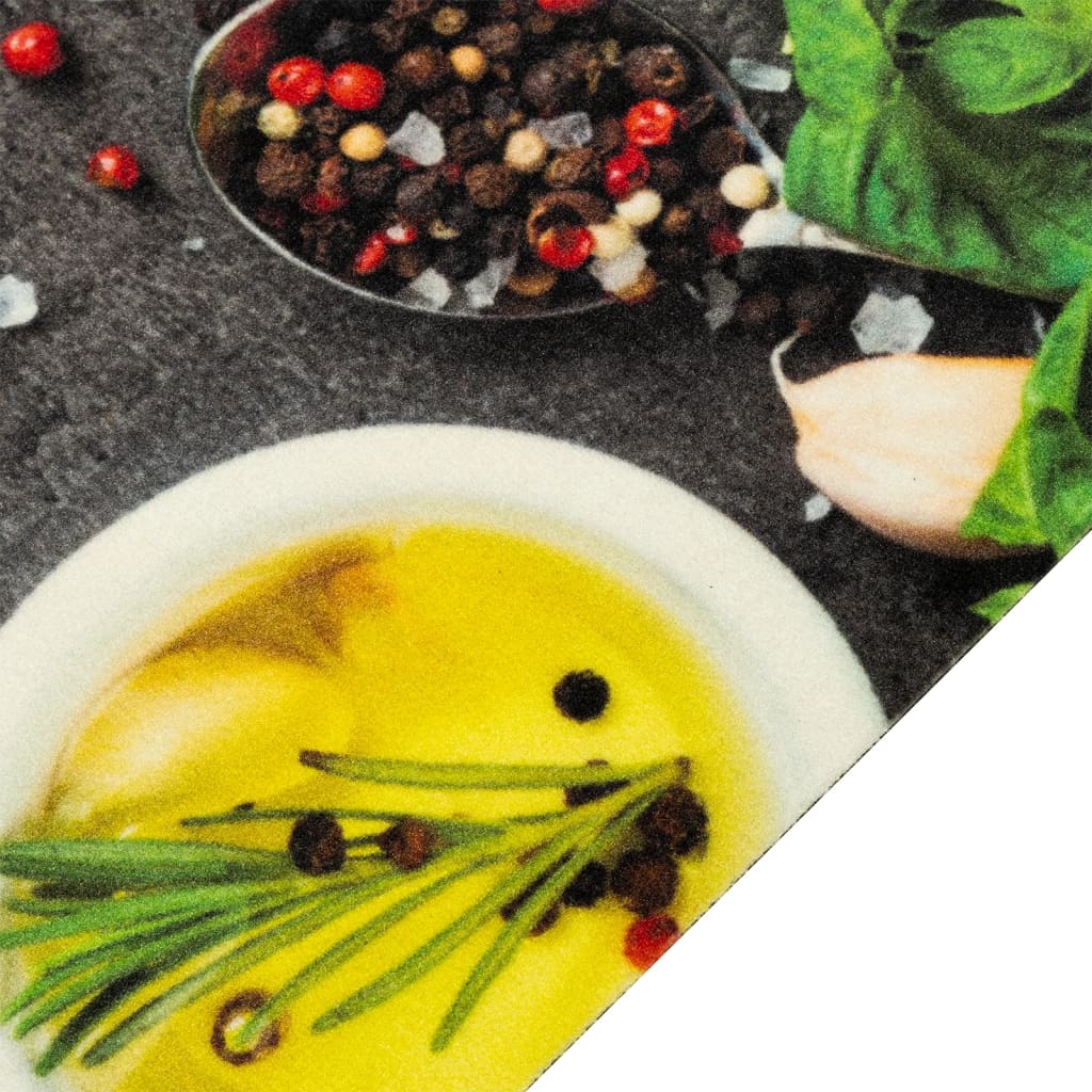 vidaXL Χαλί Κουζίνας Πλενόμενο Σχέδιο Μπαχαρικά 45 x 150 εκ. Βελούδινο