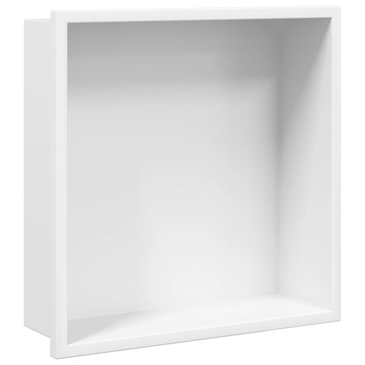 vidaXL Εσοχή Ντους Βουρστ. Λευκό Ματ 32x32x9 εκ. Αν. Ατσάλι