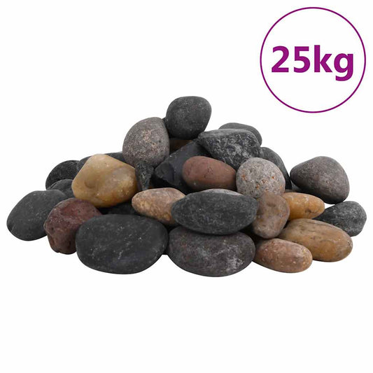 vidaXL Βότσαλα Γυαλισμένα Πολύχρωμα 25 κ. 5-8 εκ.