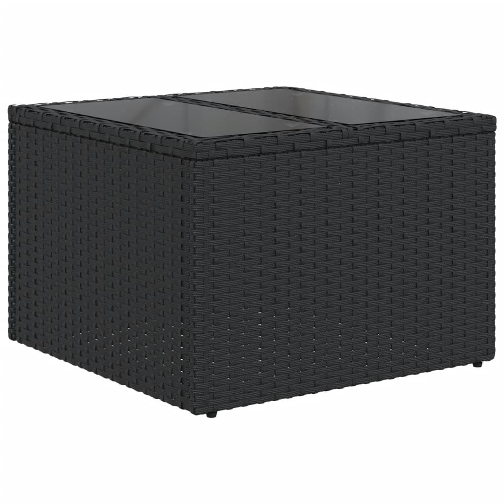 vidaXL Σετ Καναπέδων Κήπου 7 Τεμαχίων με Μαξιλάρια από Μαύρο Συνθετικό Ρατάν