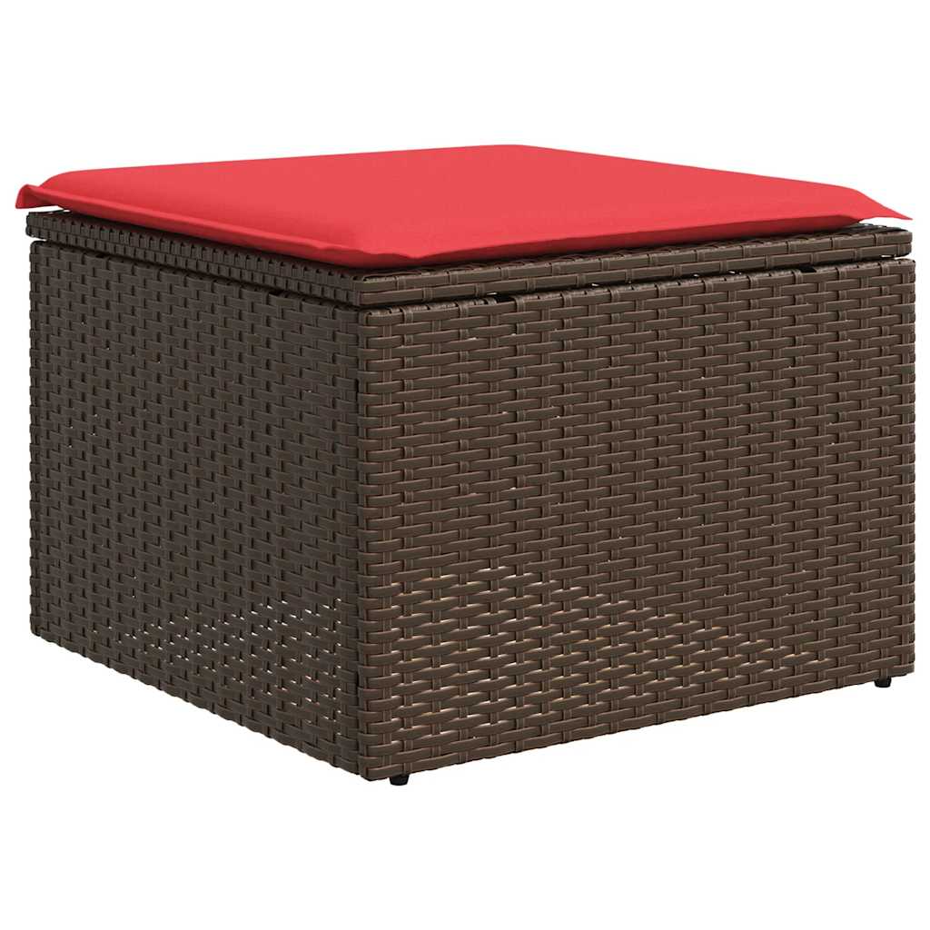 vidaXL Σετ Καναπέδων Κήπου 6 Τεμαχίων με Μαξιλάρια από Καφέ Συνθετικό Ρατάν