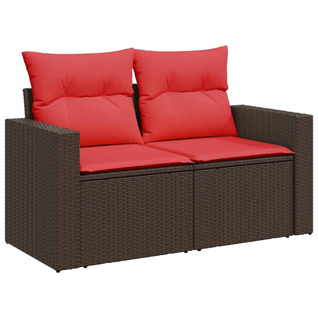 vidaXL Σετ Καναπέδων Κήπου 11 Τεμαχίων με Μαξιλάρια από Καφέ Συνθετικό Ρατάν