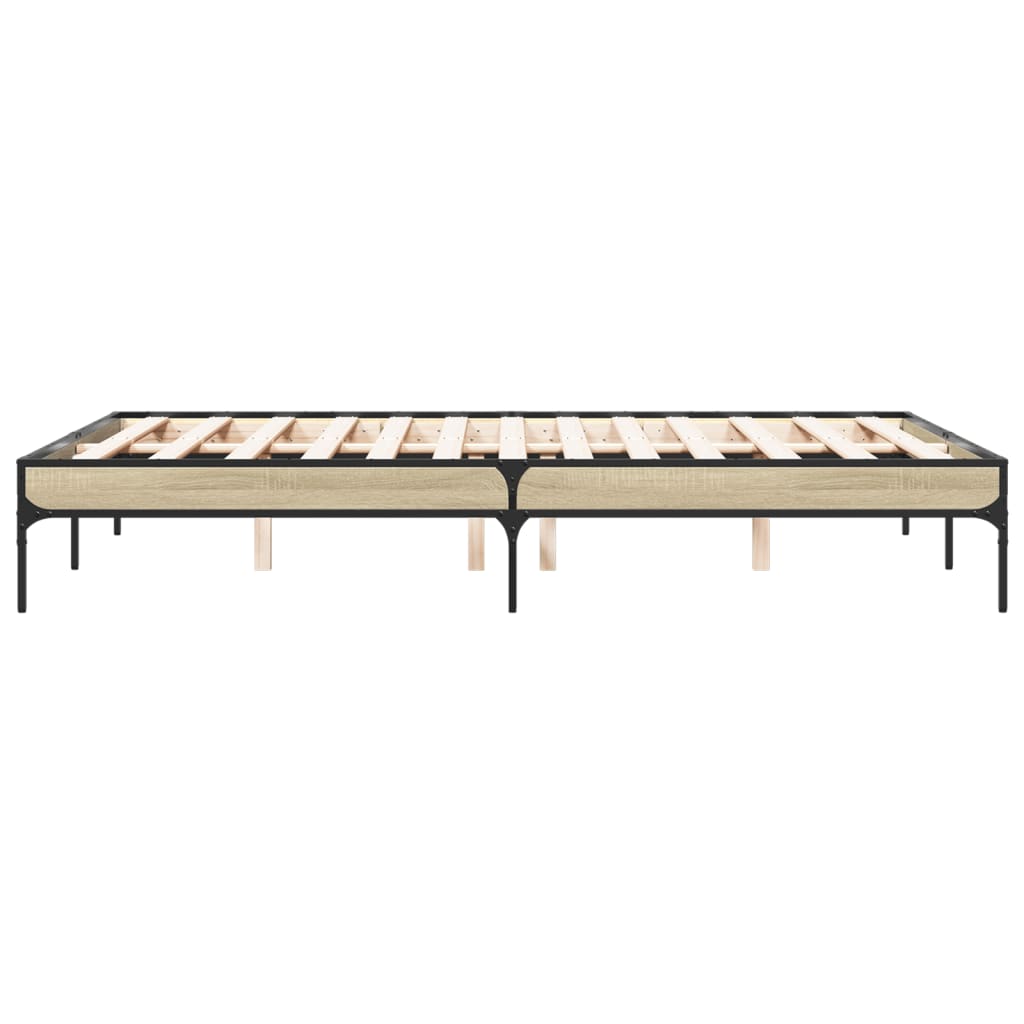 vidaXL Πλαίσιο Κρεβατιού Sonoma Δρυς 120x200 εκ. Επεξ. Ξύλο & Μέταλλο