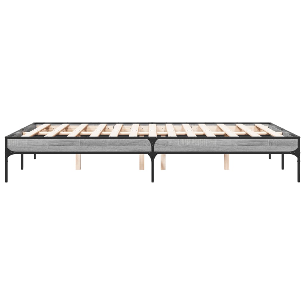 vidaXL Πλαίσιο Κρεβατιού Γκρι Sonoma 120x200 εκ. Επεξ. Ξύλο & Μέταλλο