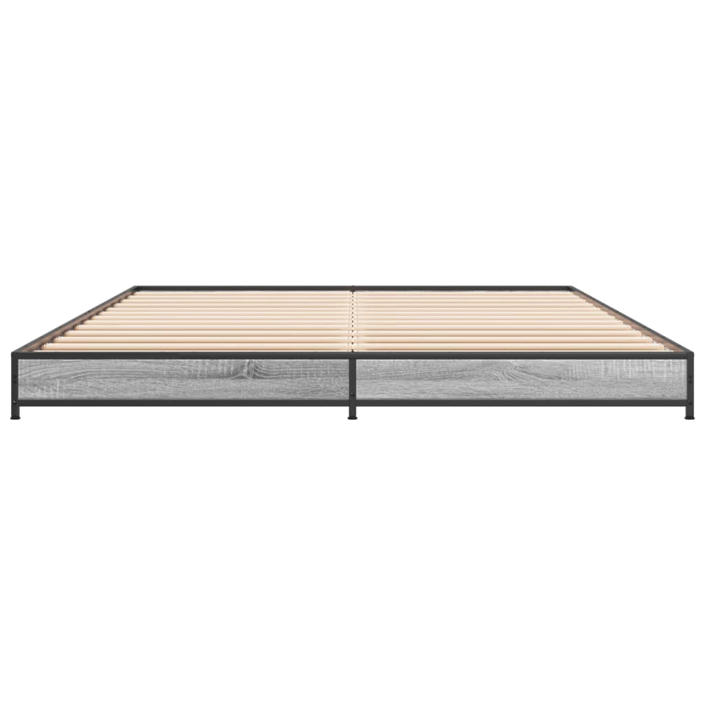 vidaXL Πλαίσιο Κρεβατιού Γκρι Sonoma 120x200 εκ. Επεξ. Ξύλο & Μέταλλο