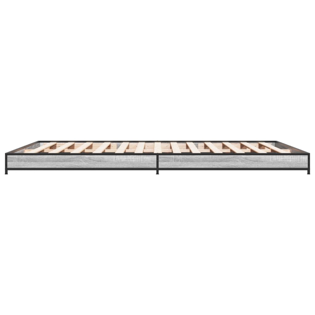 vidaXL Πλαίσιο Κρεβατιού Γκρι Sonoma 120x200 εκ. Επεξ. Ξύλο & Μέταλλο