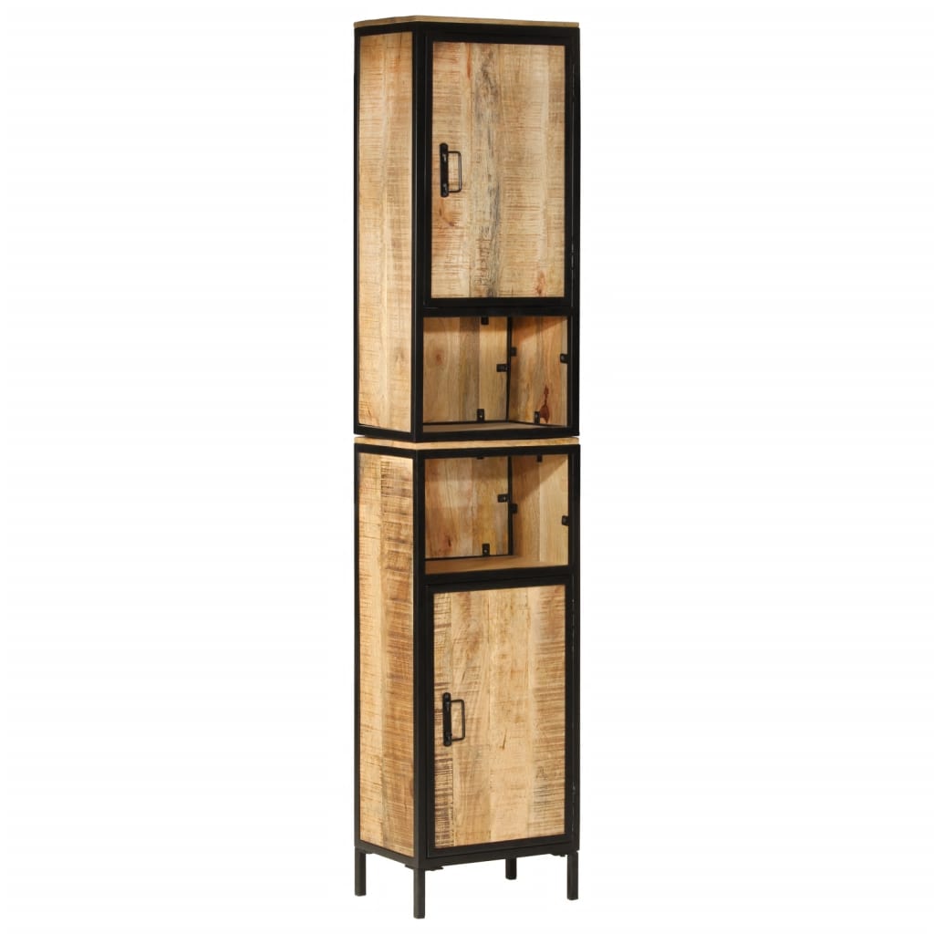 vidaXL Ντουλάπι Μπάνιου 40 x 27 x 180 εκ. Σίδηρο και Μασίφ Ξύλο Μάνγκο