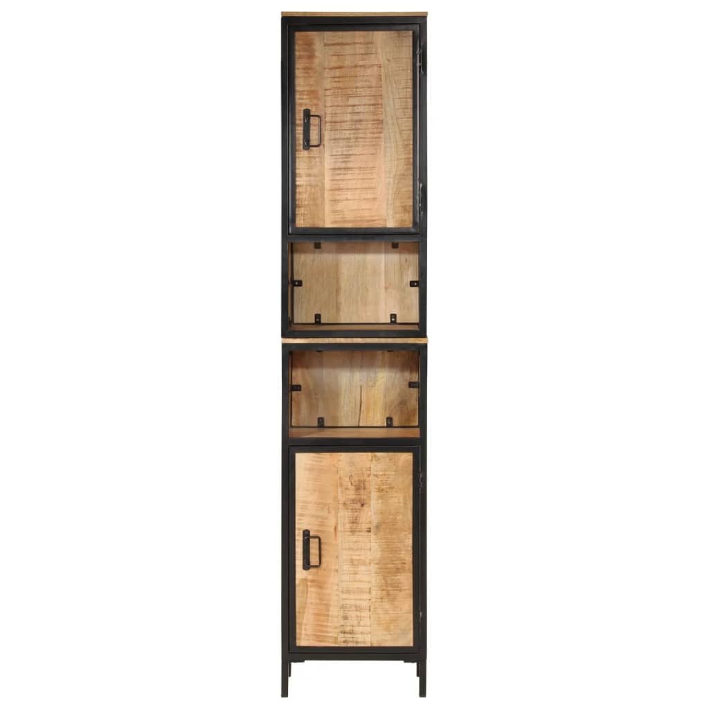 vidaXL Ντουλάπι Μπάνιου 40 x 27 x 180 εκ. Σίδηρο και Μασίφ Ξύλο Μάνγκο